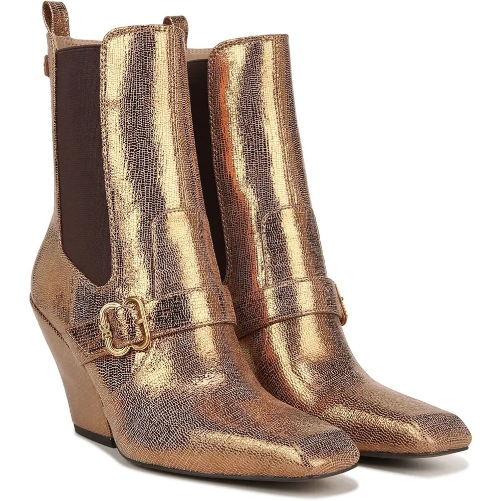 Same Edelman Suzette Gold Metallic Booties